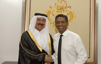 The Ambassador of the State of Qatar to Seychelles, H.E. Mr Jabor Ali Hussain Al-Hawashela Al-Dosari, presented his credentials to President Danny Faure at State House.