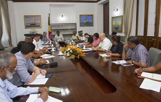 The President of the Republic, Mr Danny Faure, chaired a meeting to address alcohol abuse in the country at State House.