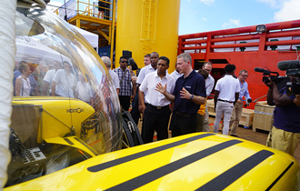 The President of the Republic, Mr Danny Faure, attended the official launching ceremony of the Seychelles-Nekton Deep Ocean Expedition 2018-2022 held on board vessel ‘Ocean Zephyr’ at Port Victoria.