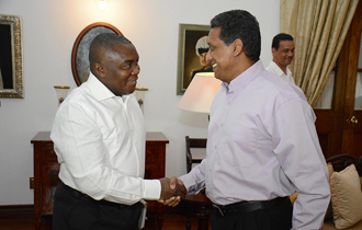 FAO Regional Representative Pays Courtesy Call on President Danny Faure at State House