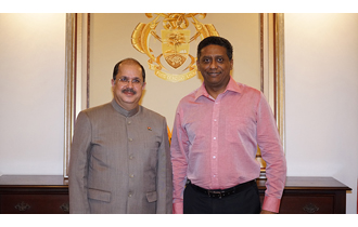 The new High Commissioner of India to Seychelles, Dr Ausaf Sayeed, presented his credentials to President Danny Faure at State House.