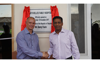 President Danny Faure inaugurated the newly built Seychelles Family Hospital Ile Perseverance.