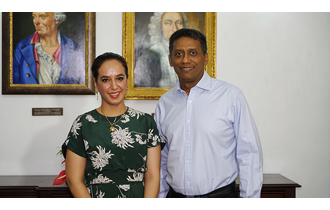 President Danny Faure received the Board of Directors of Al Salam Bank Bahrain, including the Chairperson, her Highness Shaikha Hessa Bint Khalifa Al Khalifa, at State House.