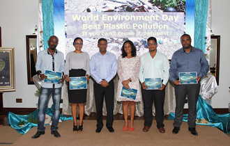 The President of the Republic and the Patron of the of the Seychelles Islands Foundation, Mr Danny Faure, was the guest of honour at the launching ceremony of the Aldabra Marine Debris Clean-Up Project at State House.