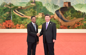 President Danny Faure addressed the leaders present at the Roundtable Meeting, on the final day of the 2018 Forum on China-Africa Cooperation (FOCAC) Summit, at the Banquet Hall of the Great Hall of the People today.