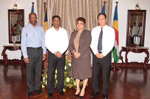Vice-President Meriton, Designated Minister Mondon and Minister Larose Sworn in Office Vice-President Meriton, Designated Minister Mondon and Minister Larose Sworn in Office