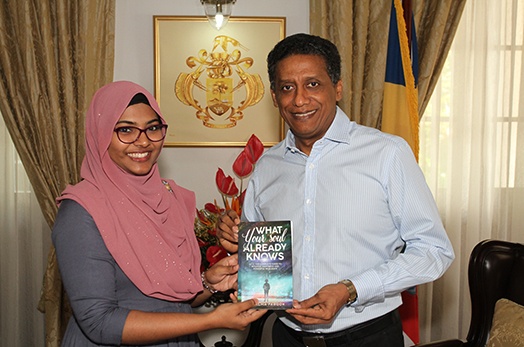 President meets young Seychellois writer President meets young Seychellois writer