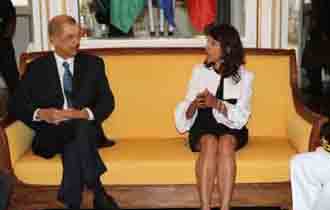 Des entretiens fructueux du President Michel avec Mme Dindar du conseil général  de la Reunion