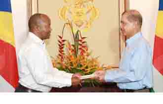 First High Commissioner Of Botswana To Seychelles Accredited