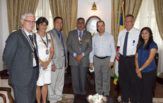 President Michel meets with Rotary District Governor and Club Presidents