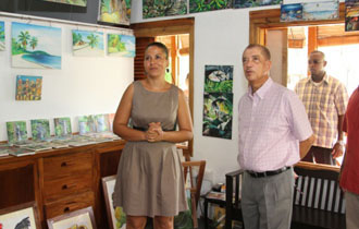 President Michel visits small businesses on Praslin