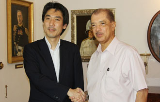 President Michel meets with the Japanese State Minister of Foreign Affairs, Mr. Minoru Kiuchi