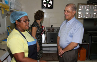President Michel visits small businesses in Pointe Larue district