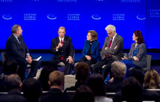 President James Michel at the forefront of debate promoting the sustainability of Oceans on Clinton Global Initiative Panel