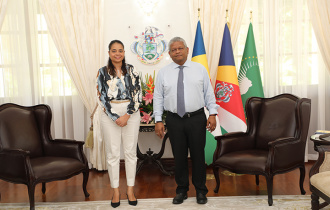 President Ramkalawan receives Ms Albest as Resort Manager of Mango House Seychelles, LXR Hotels & Resorts