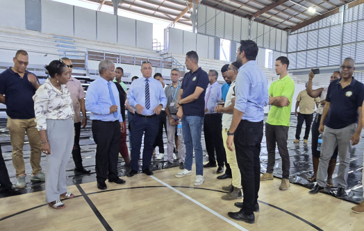 President Wavel Ramkalawan Inspects Renovation Works at Roche Caiman National Sports Complex Roche Caiman, Seychelles