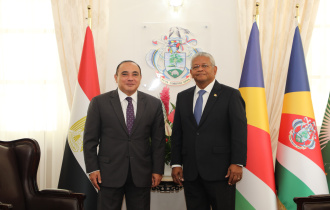 Outgoing Egyptian Ambassador Pays Farewell Courtesy Call on President Ramkalawan