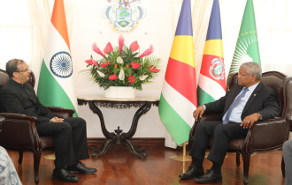 Farewell Courtesy Call of the High Commissioner of India to President Ramkalawan