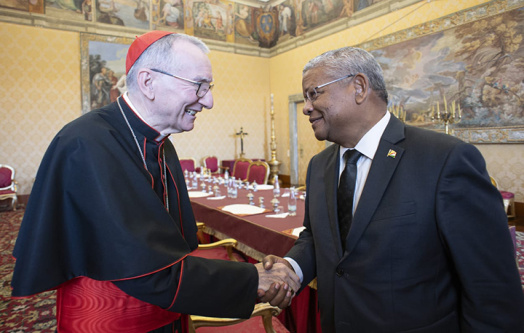 President Ramkalawan pays courtesy call on the Secretary of State of the Holy See, His Eminence Cardinal Pietro Parolin